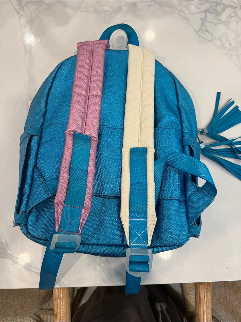 STATE Metallic Teal Heart Backpack (mini Kane)